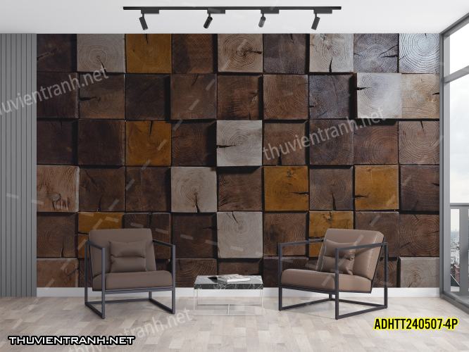 Tranh dán tường Vân Gỗ- ADHTT240507-4P - Tranh tường chất lượng cao